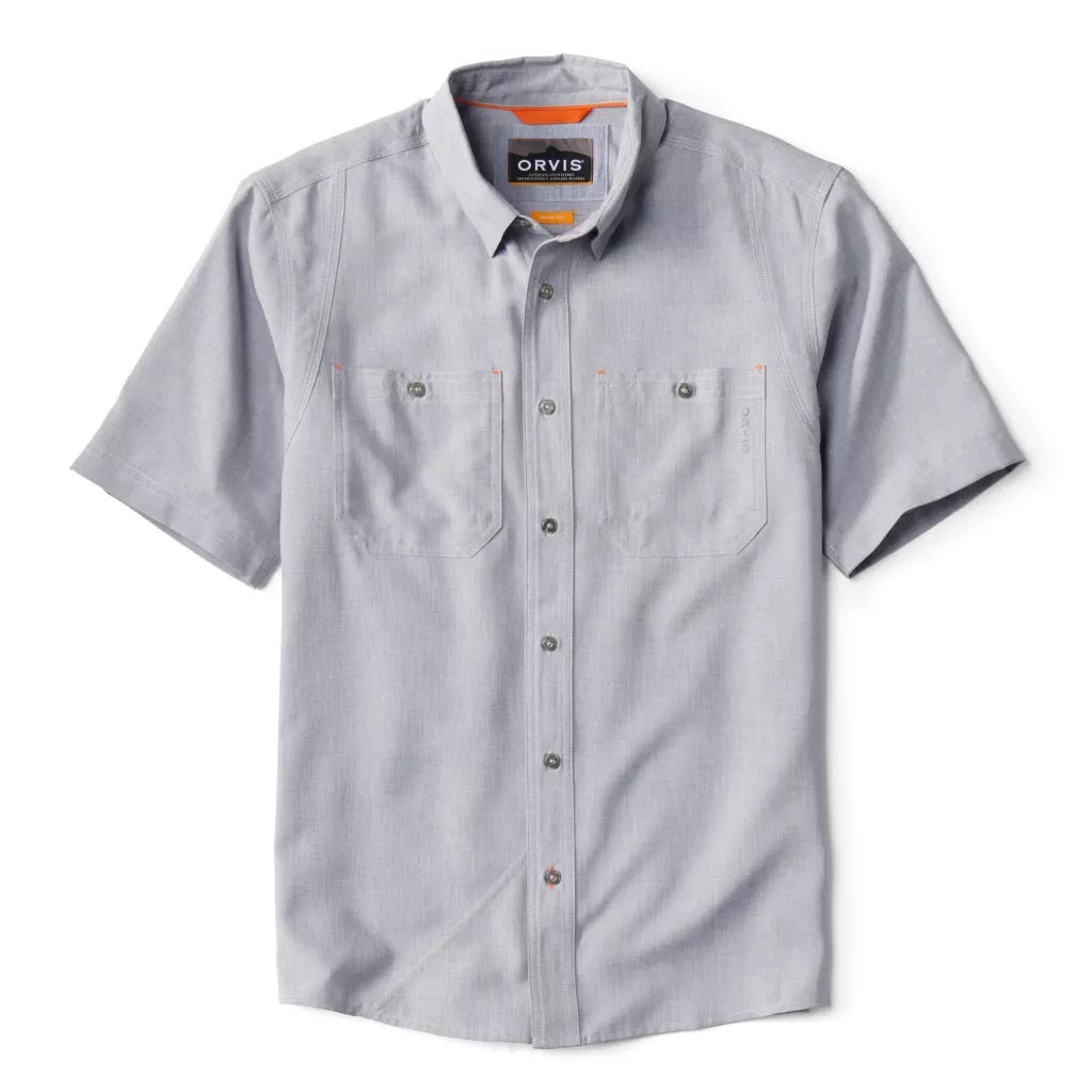 Tech Chambray Short Sleeve Work Shirt- Snow/Titanium